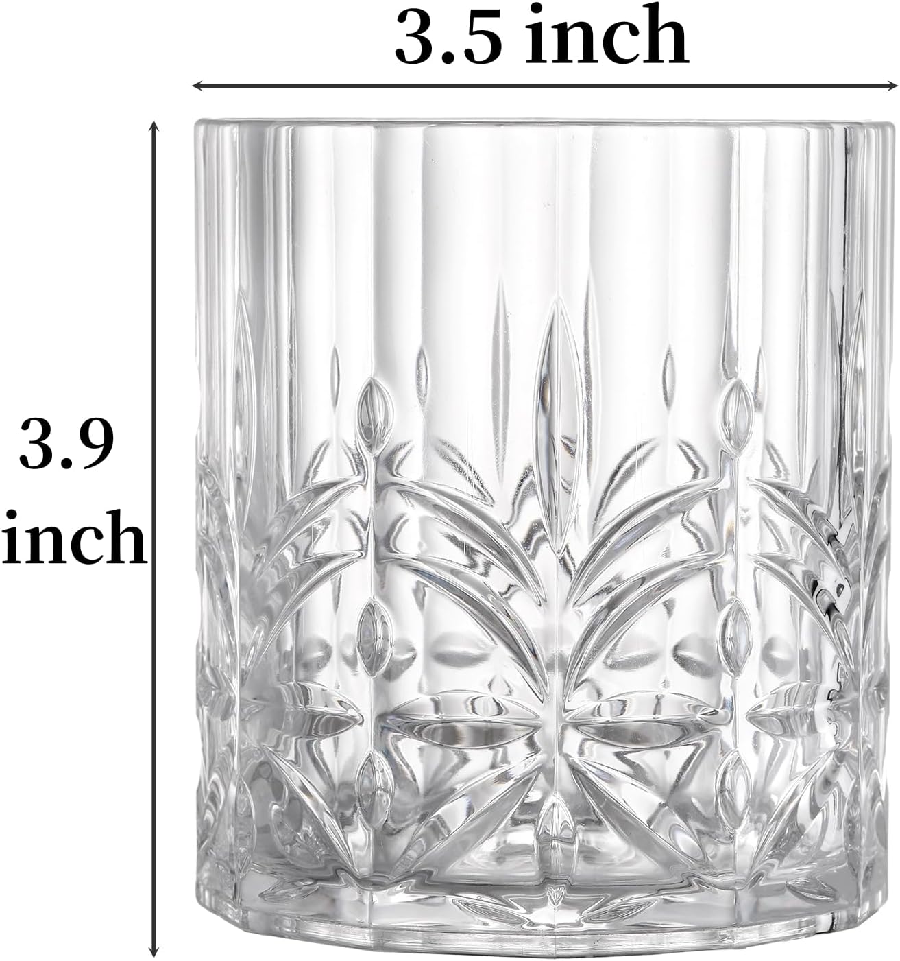 6 Pack Plastic Water Tumblers, 14 OZ Unbreakable Acrylic Whiskey Drinking Glasses, BPA-Free Clear Wine Cup, Shatterproof Drinkware Barware for Juice, Cocktail - Image 2