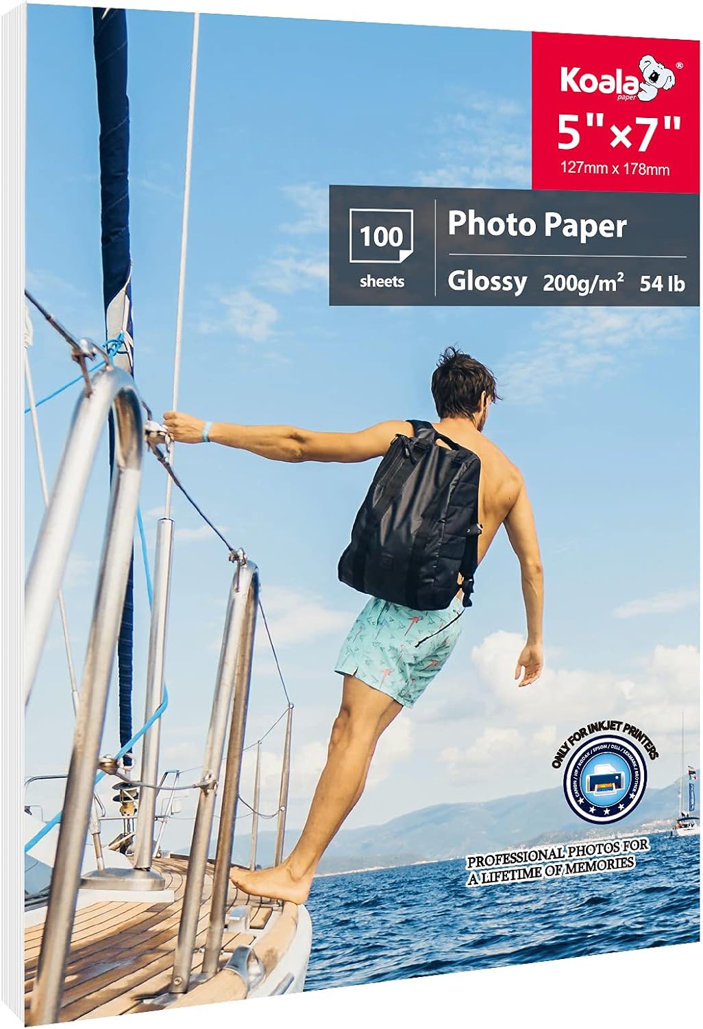 Koala Glossy Photo Paper 5x7 Inch for Inkjet Printer 100 Sheets 200gsm : Office Products