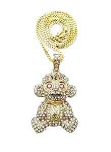 BLINGFACTORY Iced 38 BABY Young Boy Monkey Pendant 18