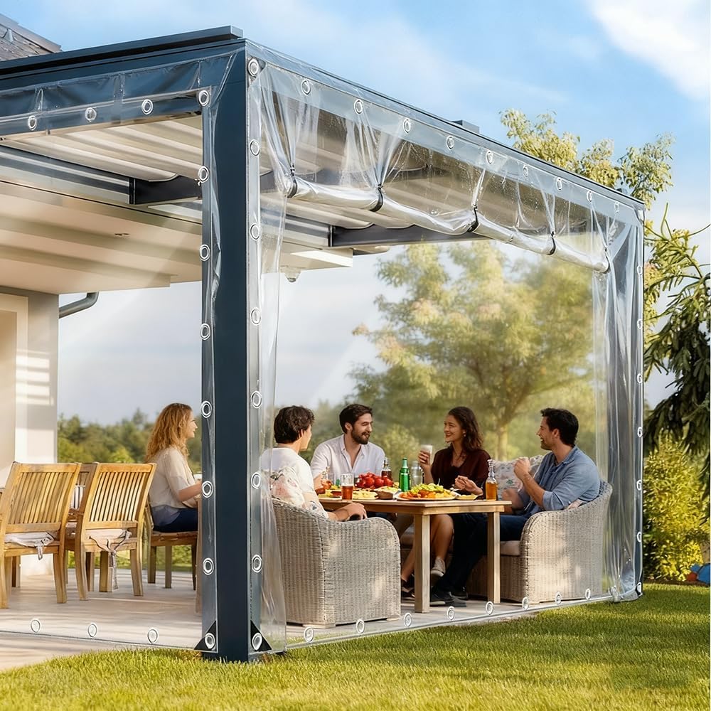 2 * 3-Meter Tear Resistant Transparent Waterproof Oilcloth,1 piece of Windproof polyethylene Waterproof Cloth, Heavy-Duty Transparent Shell, Used to Cover Chicken coops, greenhouses, Garden Plants