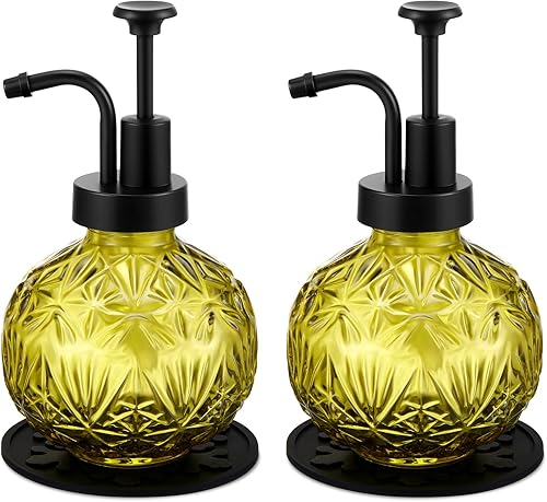 Tioncy 2 dispensadores de jabón vintage de Halloween para baño, dispensador de manos de cocina de vidrio de 8 onzas con bomba, accesorios de jabón