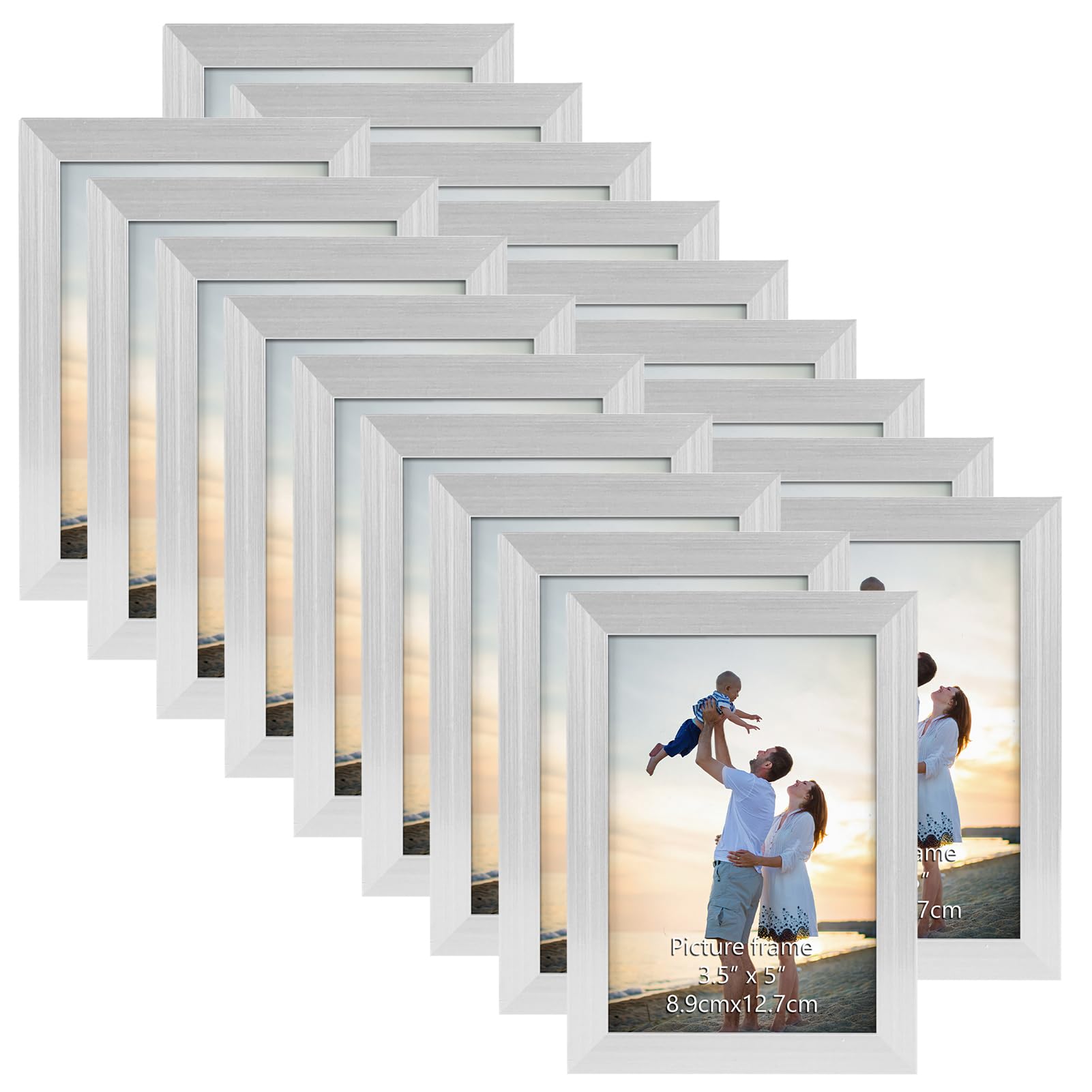 Cadre photo argenté 9x13 cm lot de 18 pour table et mur Hoikwo
