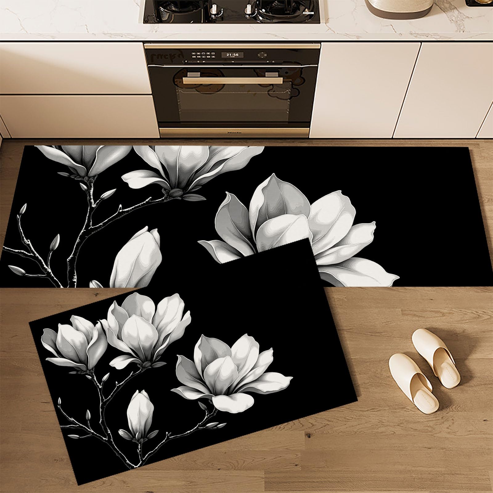 Alfombra de cocina antideslizante de 50x80 y 50x150cm lavable y anti-fatiga