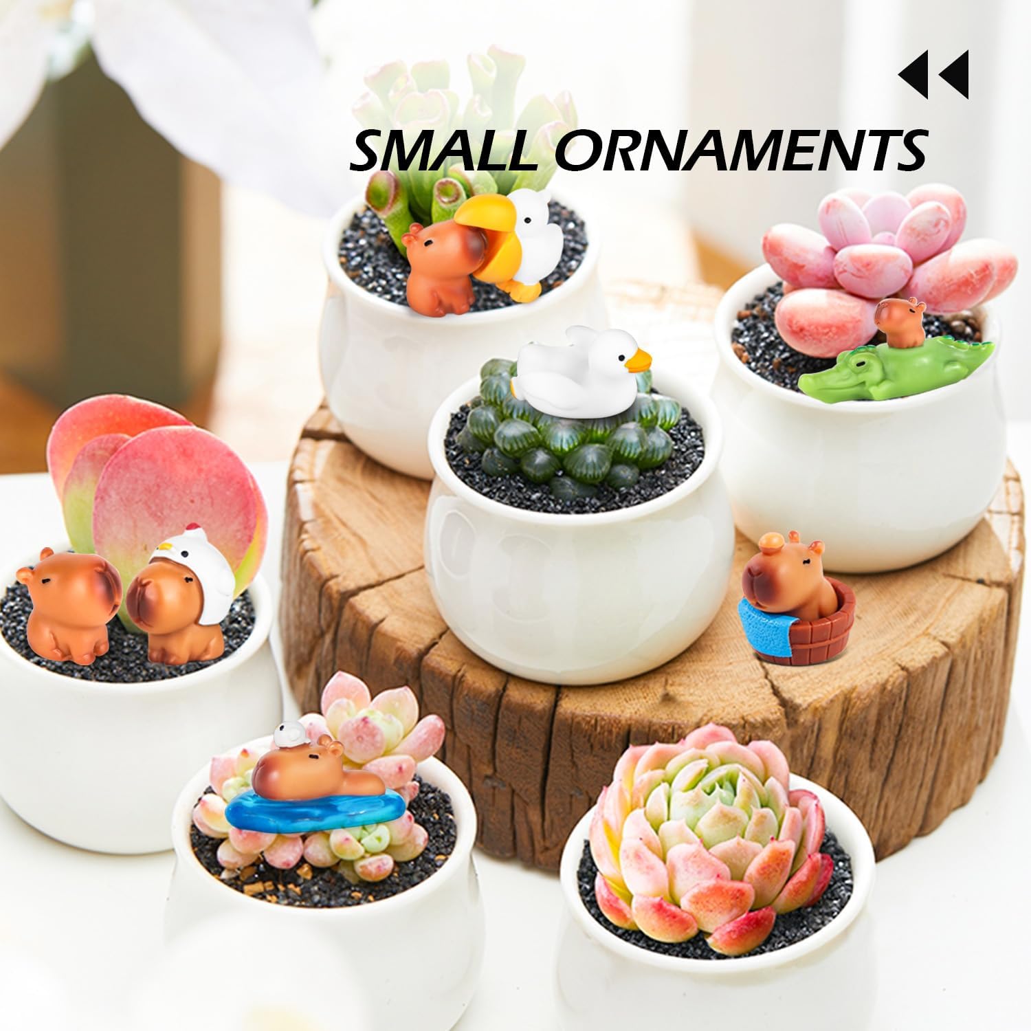 10 Pack Mini Capybara Figures Cake Toppers,Miniature Cute Capybara Resin Fairy Garden Decoration for Kids Birthday Baby Shower Party Cake Dollhouse Desktop