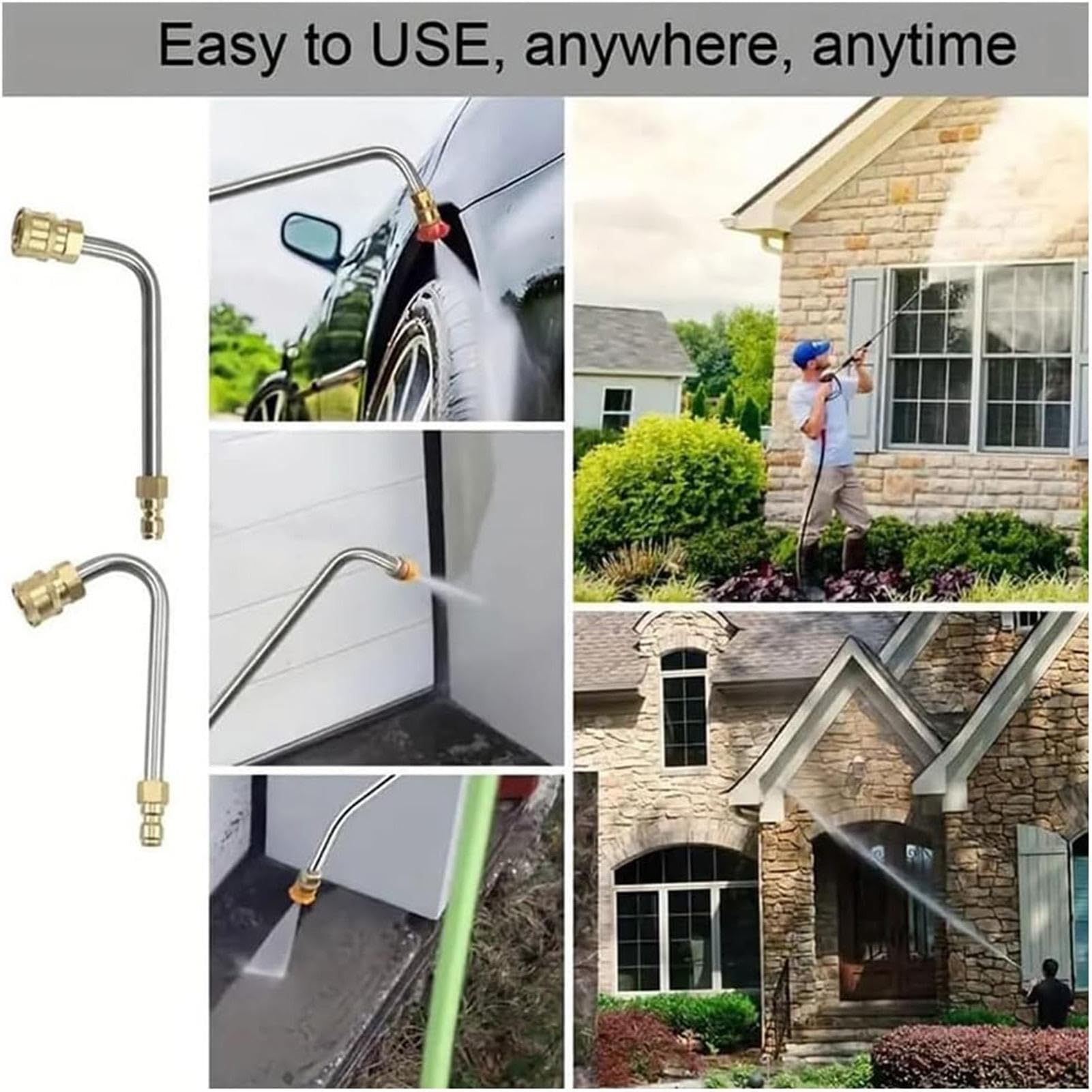 Lanza de Limpiadora a Presión Kit de Poste telescópico para Limpiador de | Lanza limpiadora de canalones a presión Para hogar, jardín, patio, techo, concreto