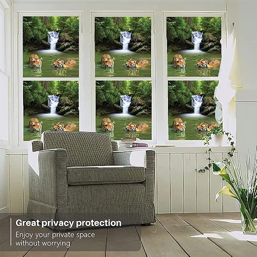 Vista 83 de Tropic - Película 3D para ventana, palmeras tropicales oceánicas en isla soleada, imagen panorámica, para puerta de cristal, baño, sala de estar