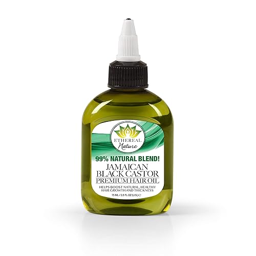 Miniatura 1 de Ethereal Nature Mezcla de aceite natural para el cabello 99 natural ricino negro jamaicano 25fl oz transparente