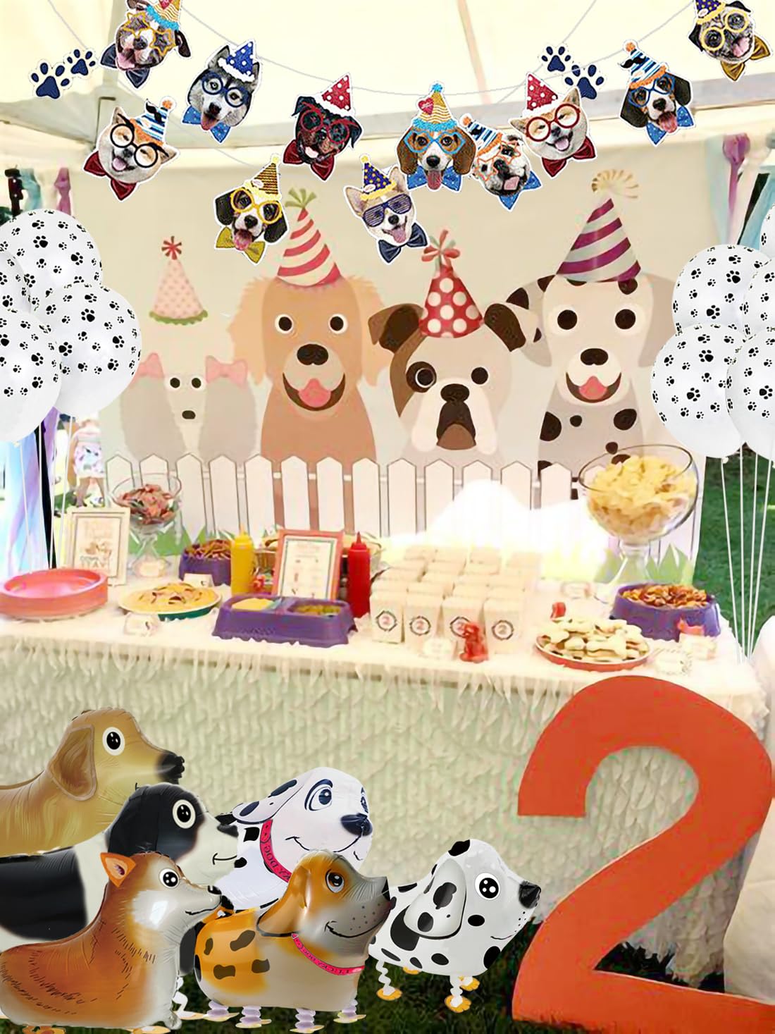 Toile De Fond Anniversaire Chien – 150x100 Cm, Thème Blue Dog, Décoration Fête Photo