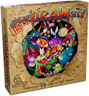 MonsDRAWsity Top Secret Version, Drawing Party Game Based on Verbal Description, Take Turns Describing & Drawing a Bizarre Monster
