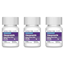 HealthCareAisle Omeprazole 20 mg - 42 Delayed-Release Tablets - Acid Reducer, Treats Frequent Heartburn