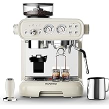 Espresso Machine With Grinder, 20 Bar Espresso Machine with Milk Frother Steam Wand, Espresso Machines for Home, Expresso Coffee Machines Professional, Cappuccino Latte Machine