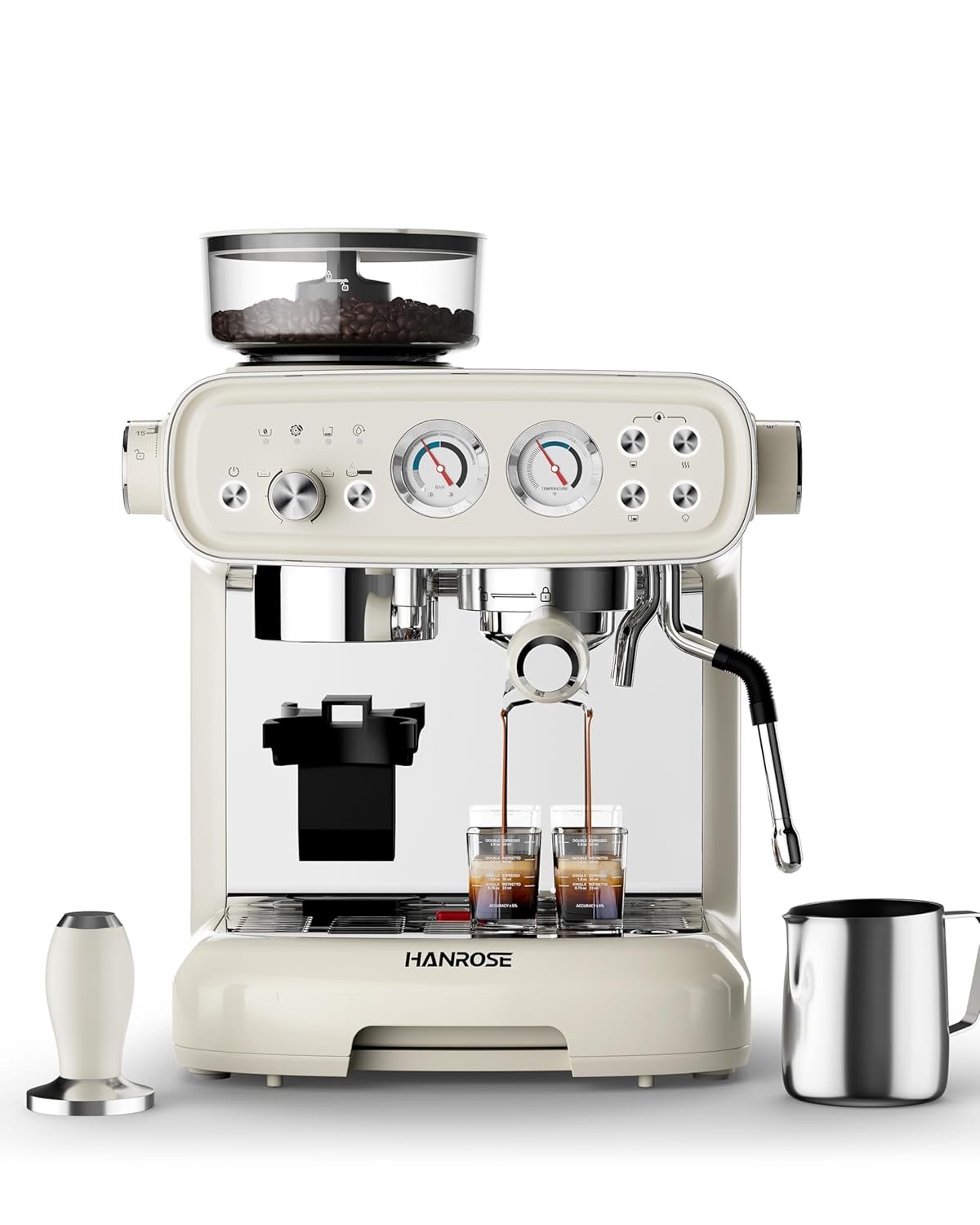 Espresso Machine With Grinder 20 Bar Espresso Machine with Milk Frother Steam Wand Espresso Machines for Home Expresso