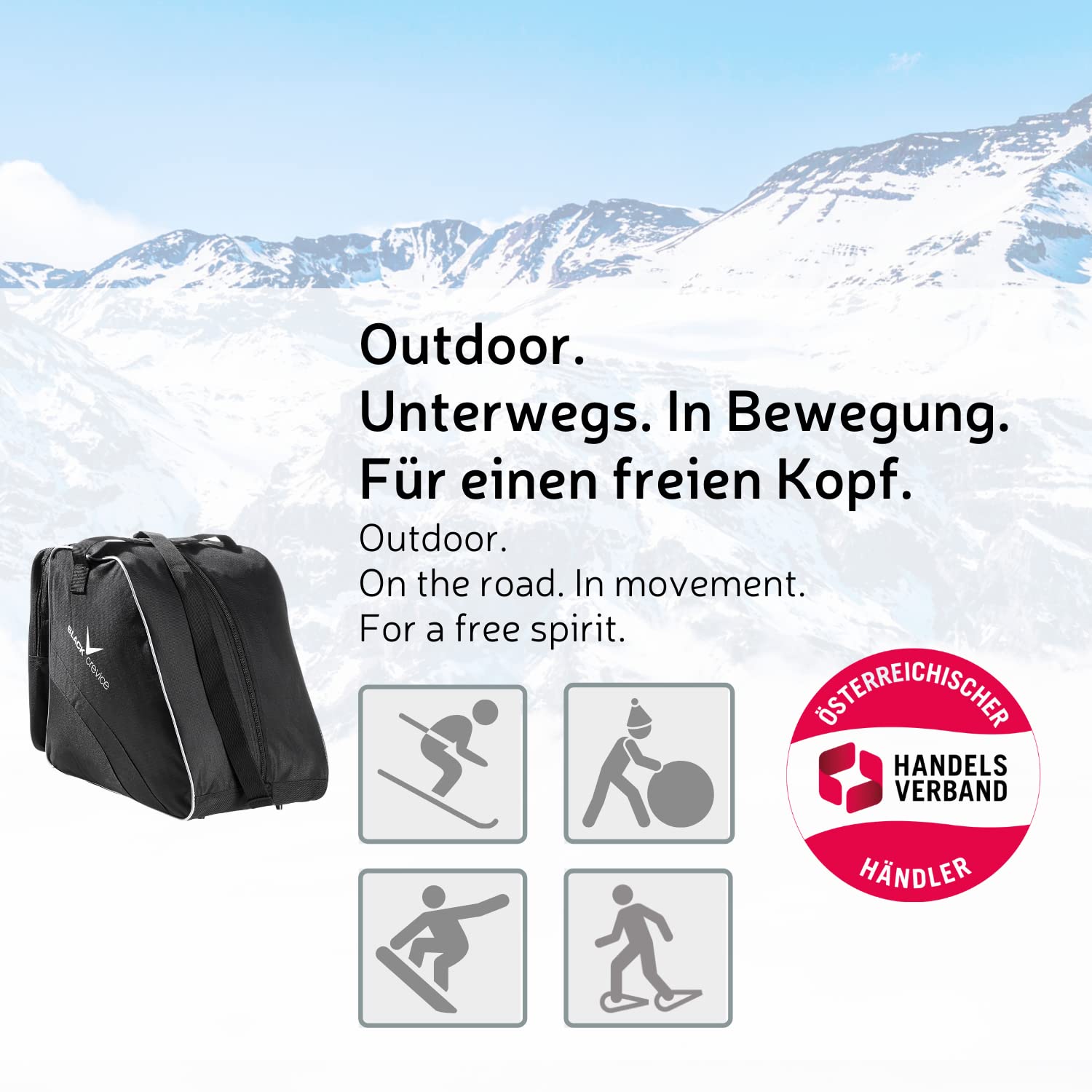 Black Crevice Skistiefeltasche Sac à Chaussures de Ski Mixte
