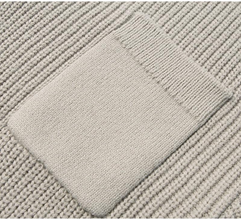 Men's Winter Warm Coarse Thread Half High Collar Knitted Sweater Bottom Loose Coat Sweaters