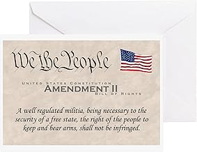 CafePress Amendment II W/Flag Folded Greeting Card Matte