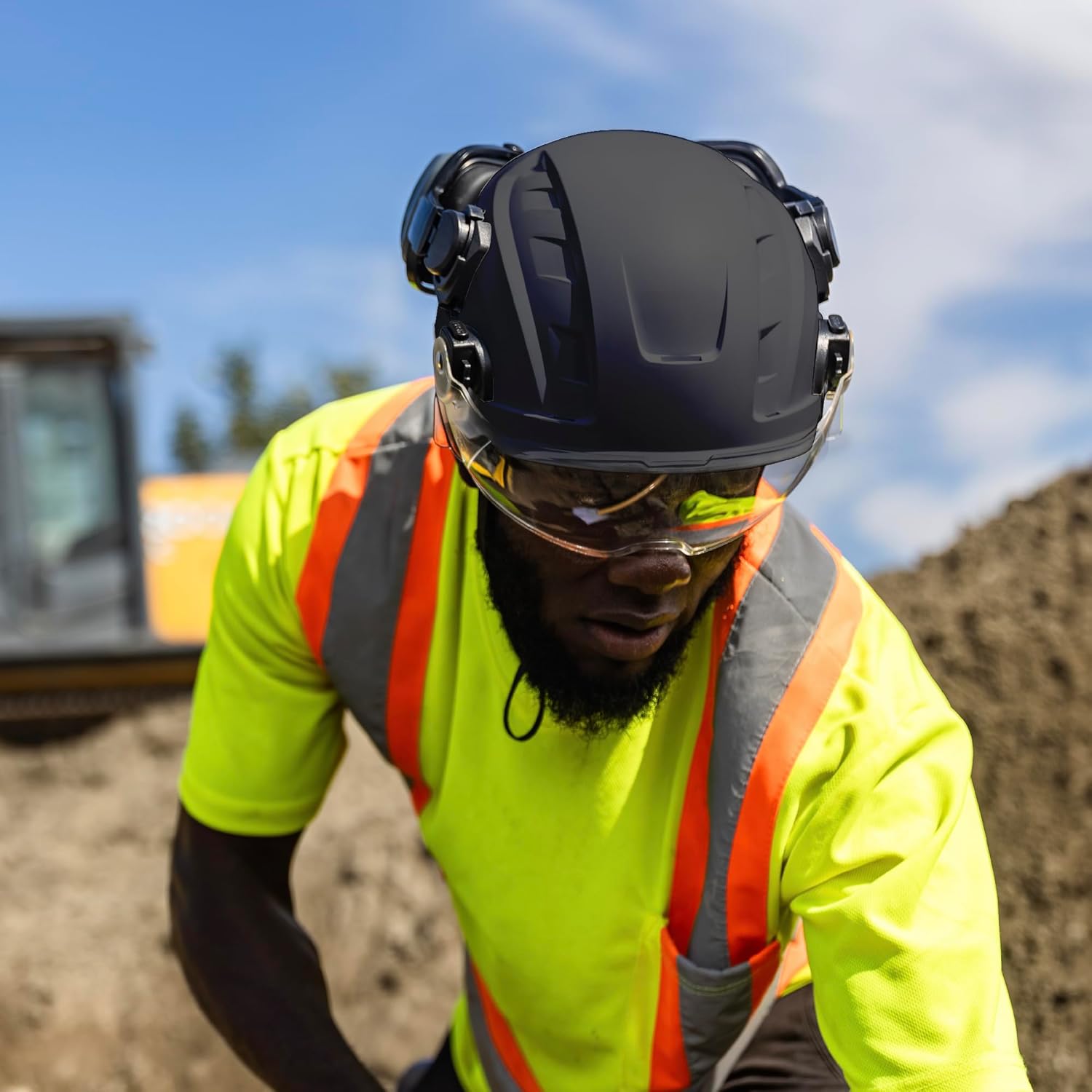 GE Safety Helmet, Impact Absorbing Tech, Adjustable Ratchet, ANSI Type 1, Memory Foam Padding, Hard Hats Protection, Chin Strap, Class C (Vented) & Class E (Non-Vented), OSHA Approved - Image 7