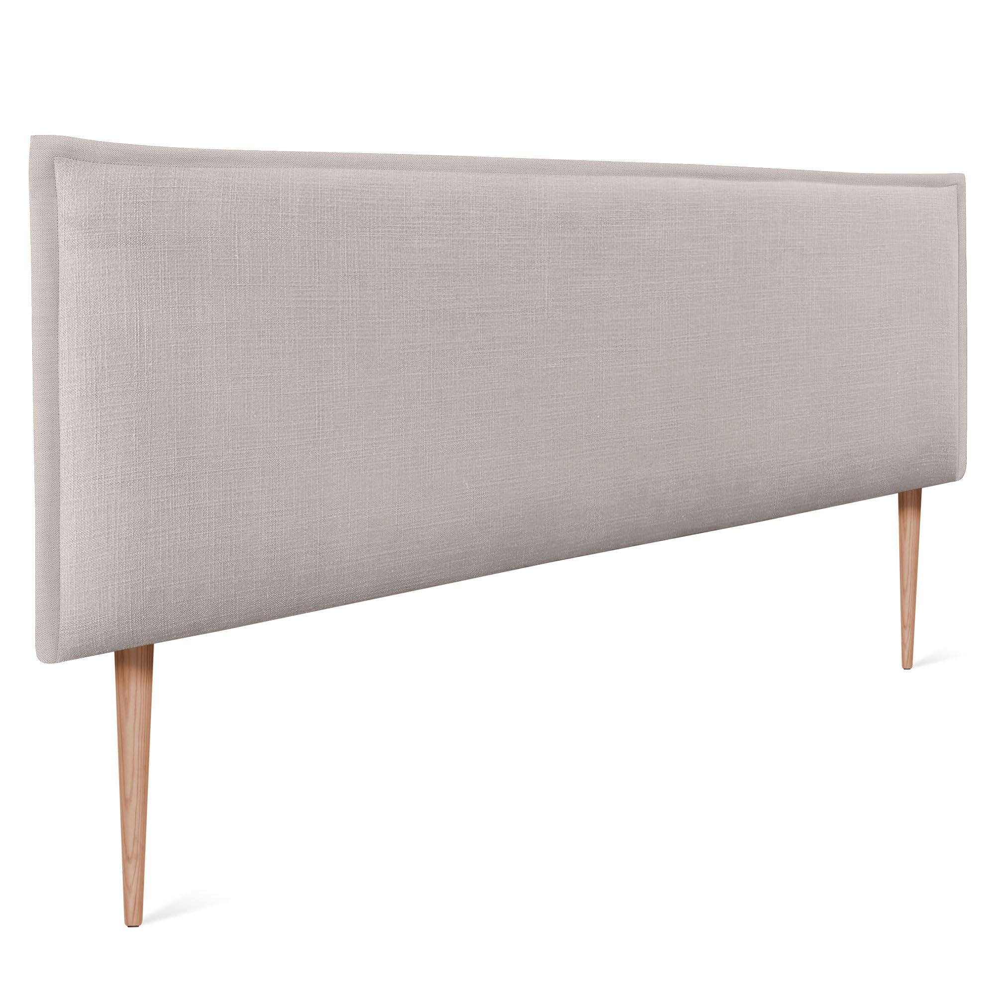 DHOME Natural Linen Smooth Headboard with Trim Head Upholstered Bed Bedroom Modern Top Trending (Beige, 150 x 105 cm with Legs (150/160 Beds))