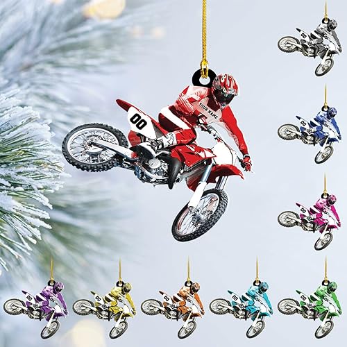 Miniatura 1 de Adorno personalizado de moto de motocross, adorno de motocross, adorno de motocicleta, adorno de Navidad para bicicleta, adorno de batcycle, regalo