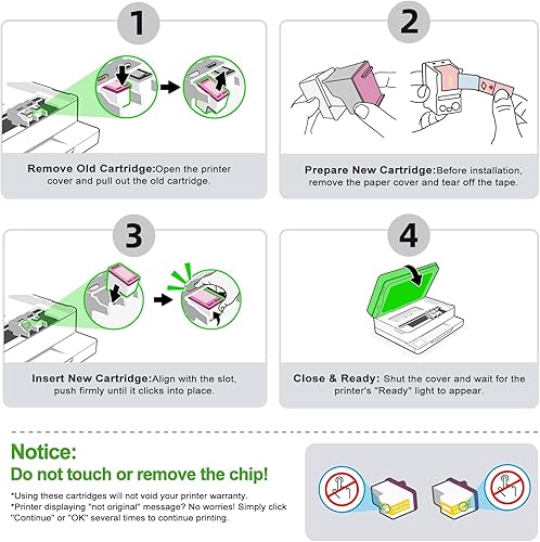 Miniatura 4 de Ankink Cartucho de tinta remanufacturado de repuesto para HP 64XL (Color 2-Pack) 64 Tinta XL HP64 HP64XL Uso con 7858 7855 7120 7155 7158 7164 6255