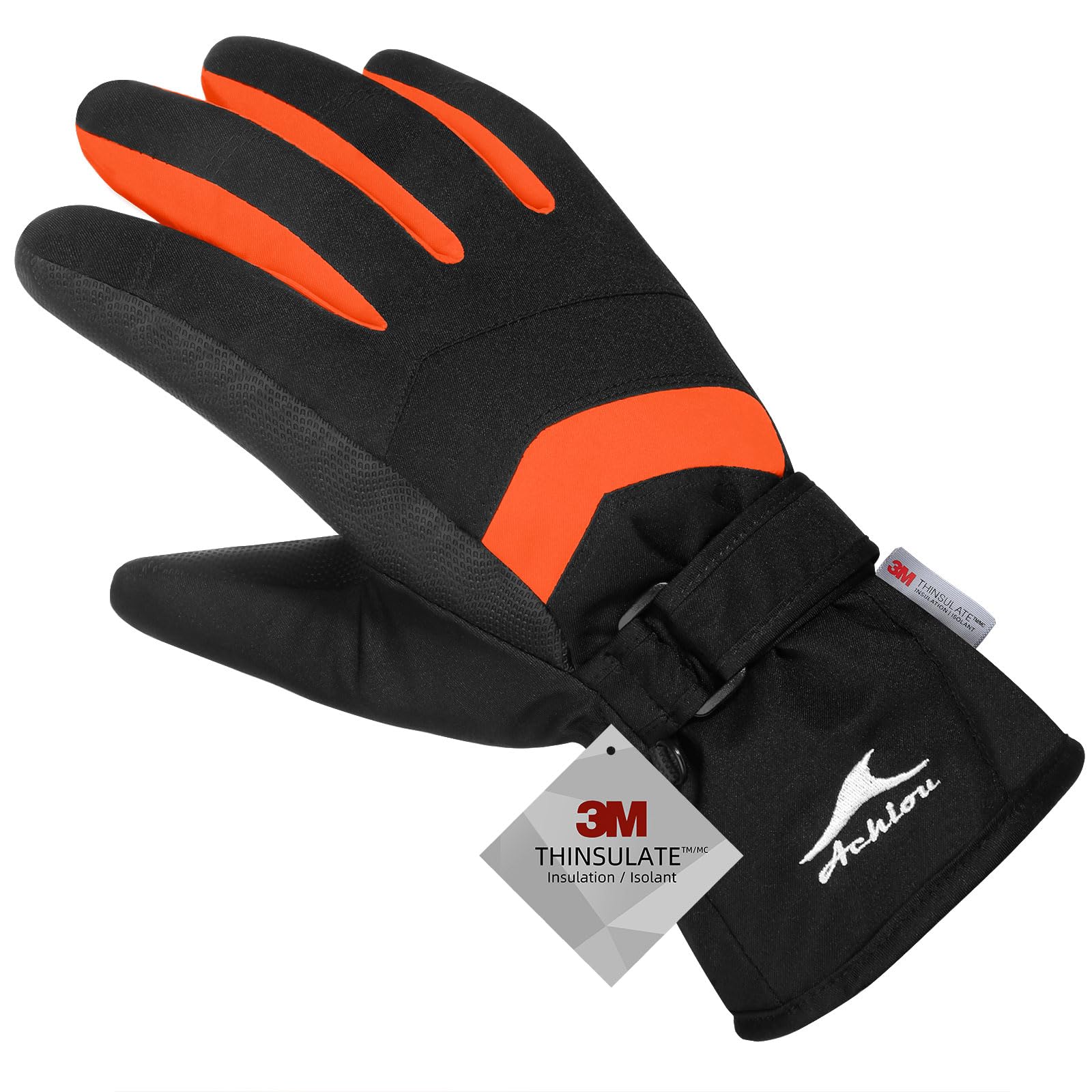 Achiou Guanti da sci da neve invernali caldi 3M Thinsulate impermeabili touchscreen uomo donna