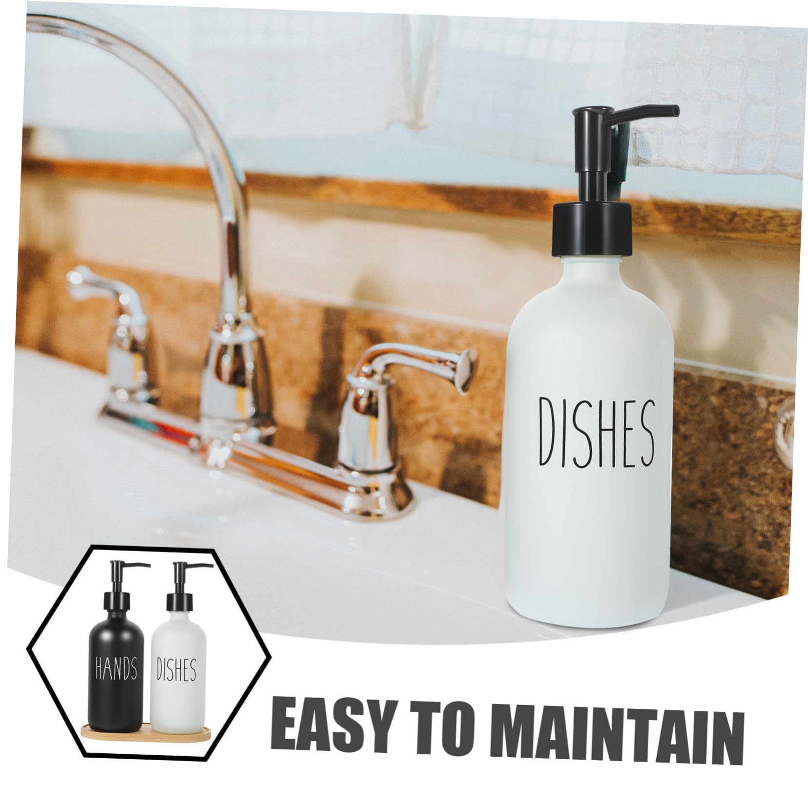 Happyyami Dispenser con Vassoio Bottiglie per Manuale e Detersivo Design Bagno