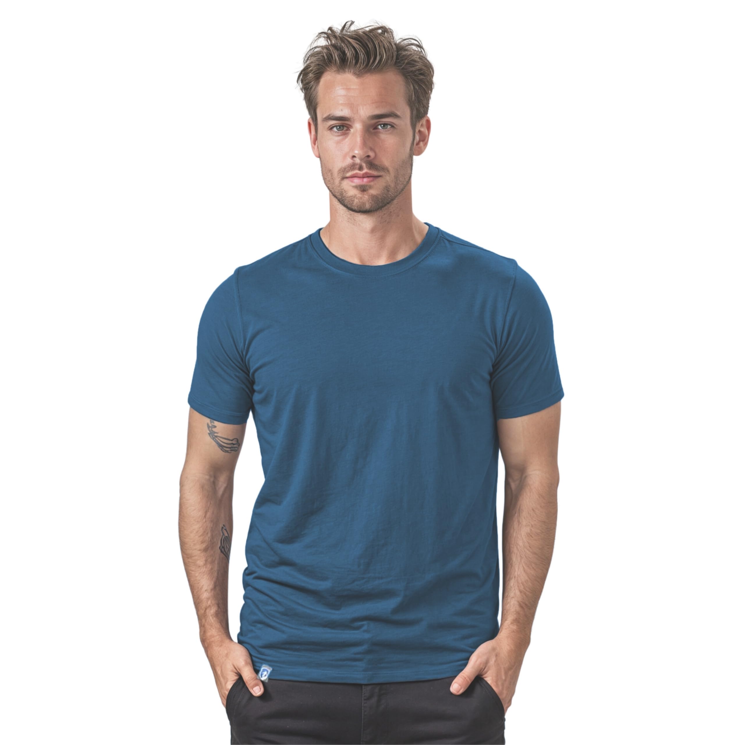 ALPIN LOACKER Coolmax Merino – Camiseta de Manga Corta para Hombre, 150 g/m2, antisudor, Lana Merino, Parte Superior térmica y Transpirable