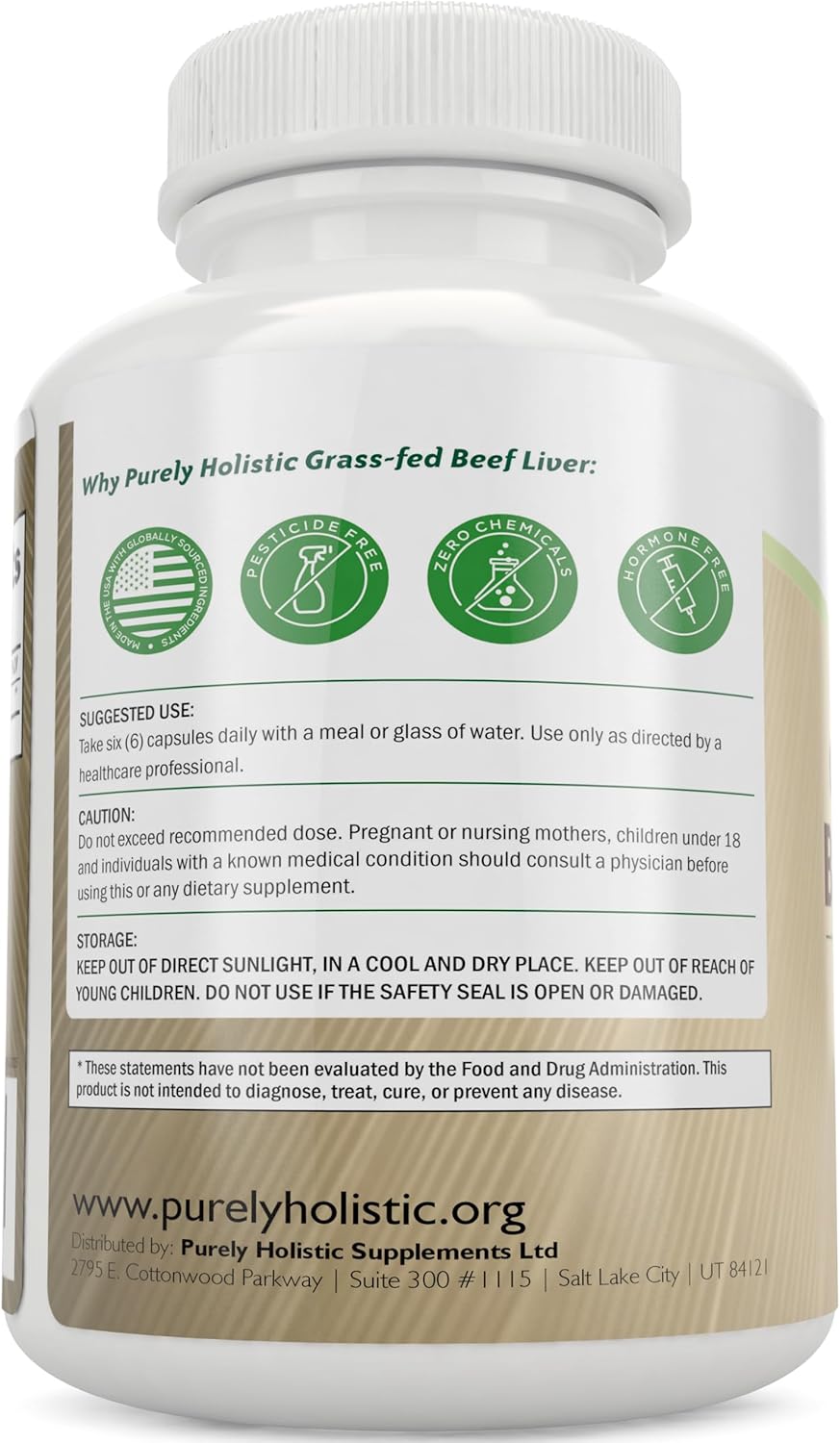 Grass Fed Beef Liver Capsules 4500mg - 270 Capsules, 750mg Each - Grassfed Desiccated Liver Supplement - Pasture Raised in Argentina Non GMO Hormone Free Source of Heme Iron CoQ10 Vitamins A & B12