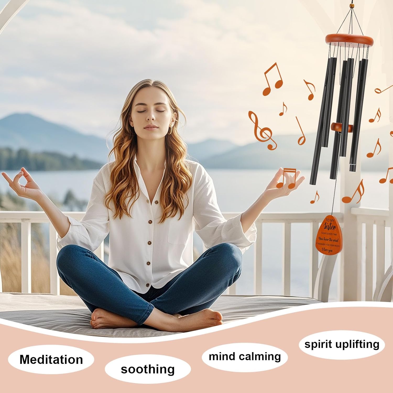 Sister Birthday Gifts, Sister Gifts for Birthday, Valentines Day, Galentines, Mothers Day, Thanksgiving, Christmas, 32 Inch Wind Chimes Gift for Home Decor - Image 6