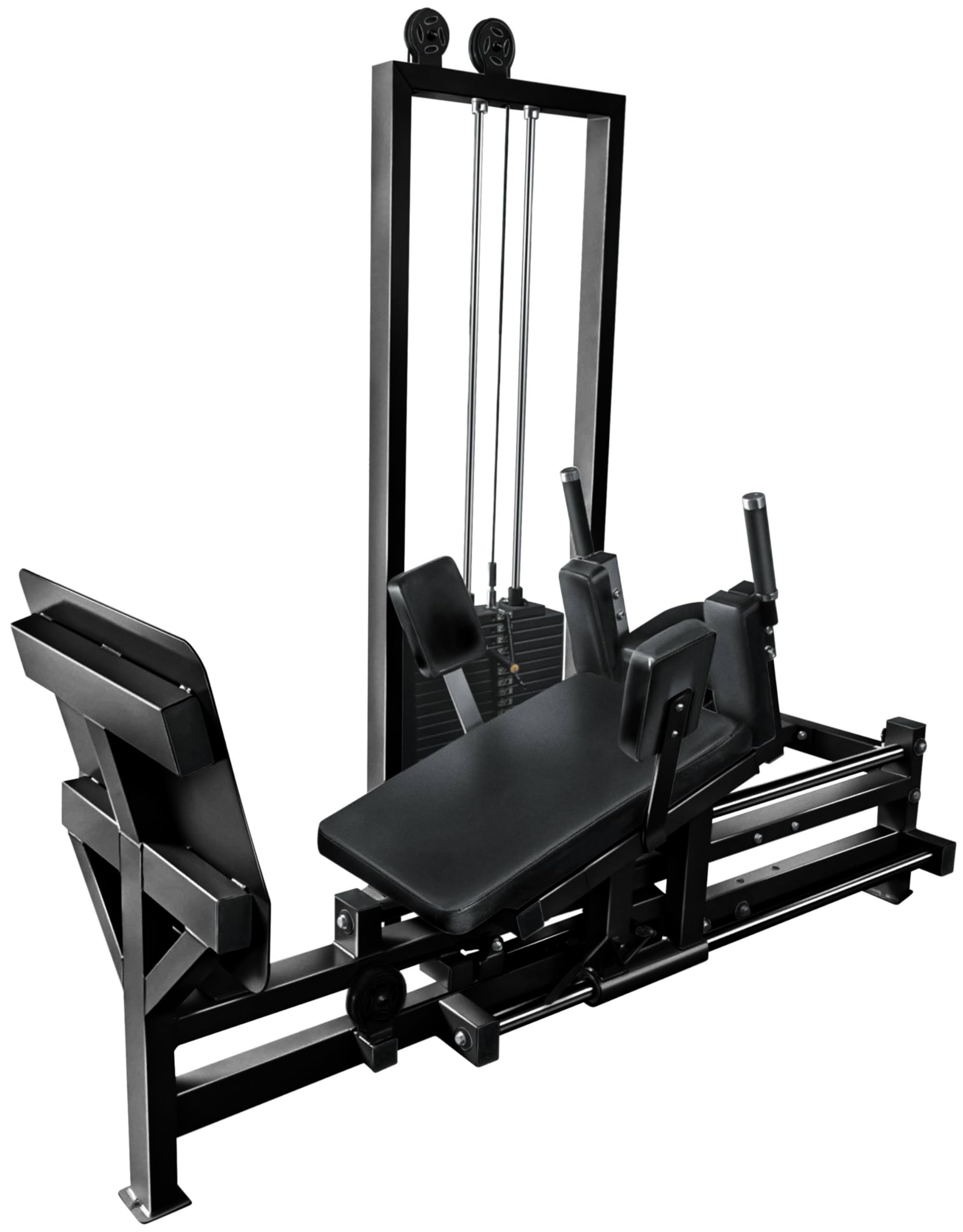 French Fitness Marin Selectorized Horizontal Leg Press – 316 lbs Weight Stack, Compact Design, Adjustable Footplate