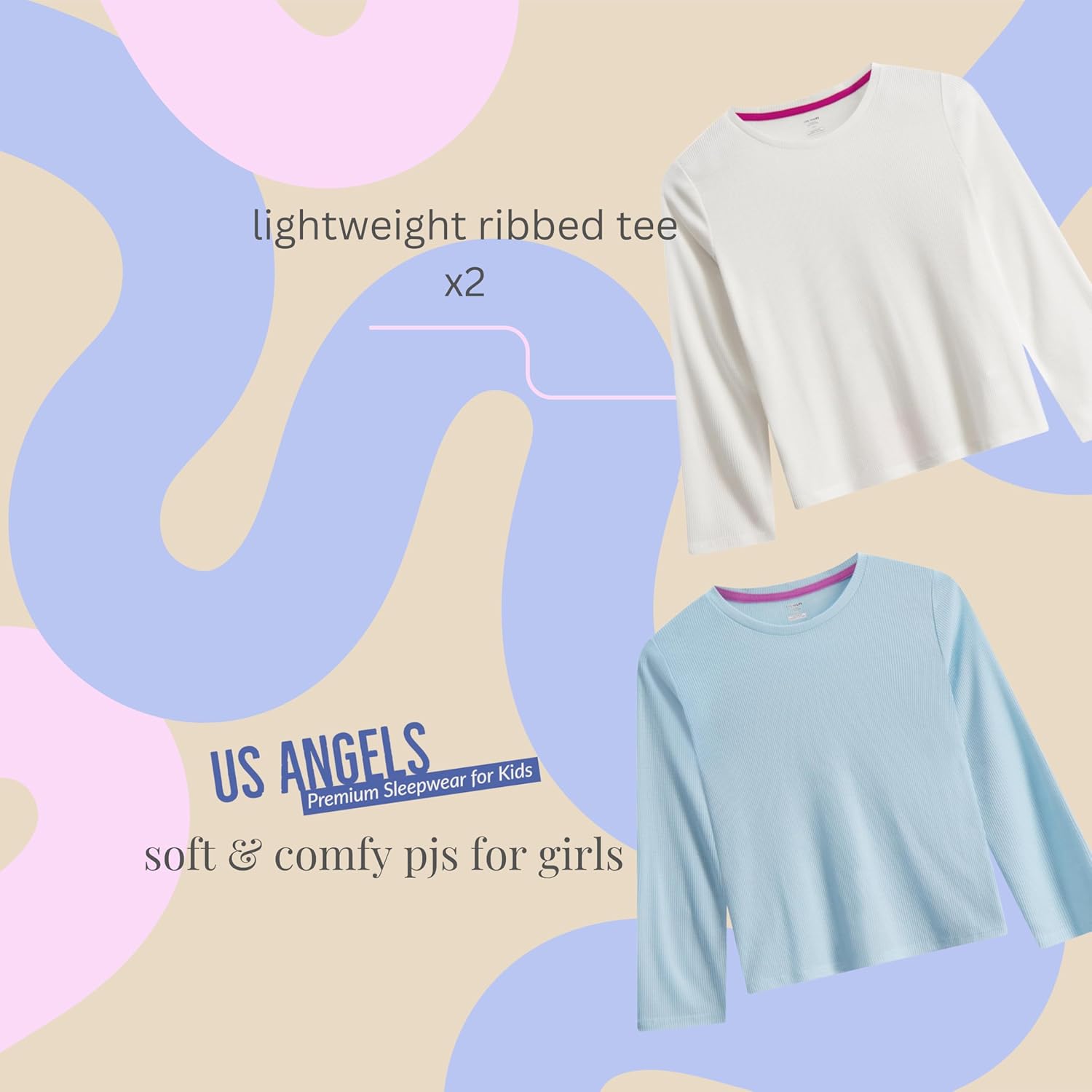 US Angels Girl's Pajama Sets, 4-Piece Pajamas for Girls - Long Sleeve Shirt, Plaid Microfleece Pants