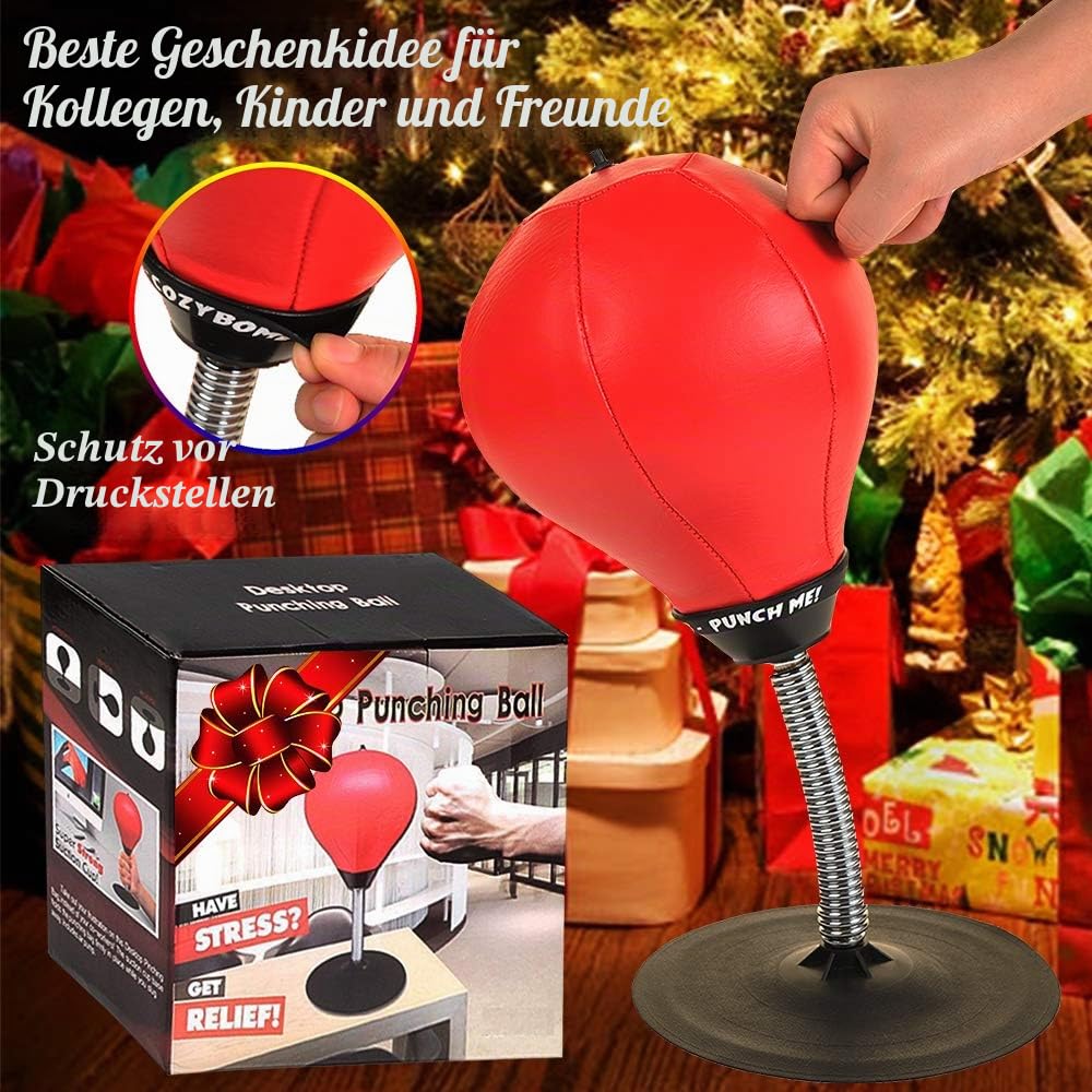 CozyBomB Desktop-Boxsack, Gag-Geschenke für ihn – Stressabbau, freistehend, Schreibtisch, Tisch, Boxen, Punchingball, Saugnapf, Reflexbelastung und Spannung, Spielzeug für Jungen, Vater, Kinder