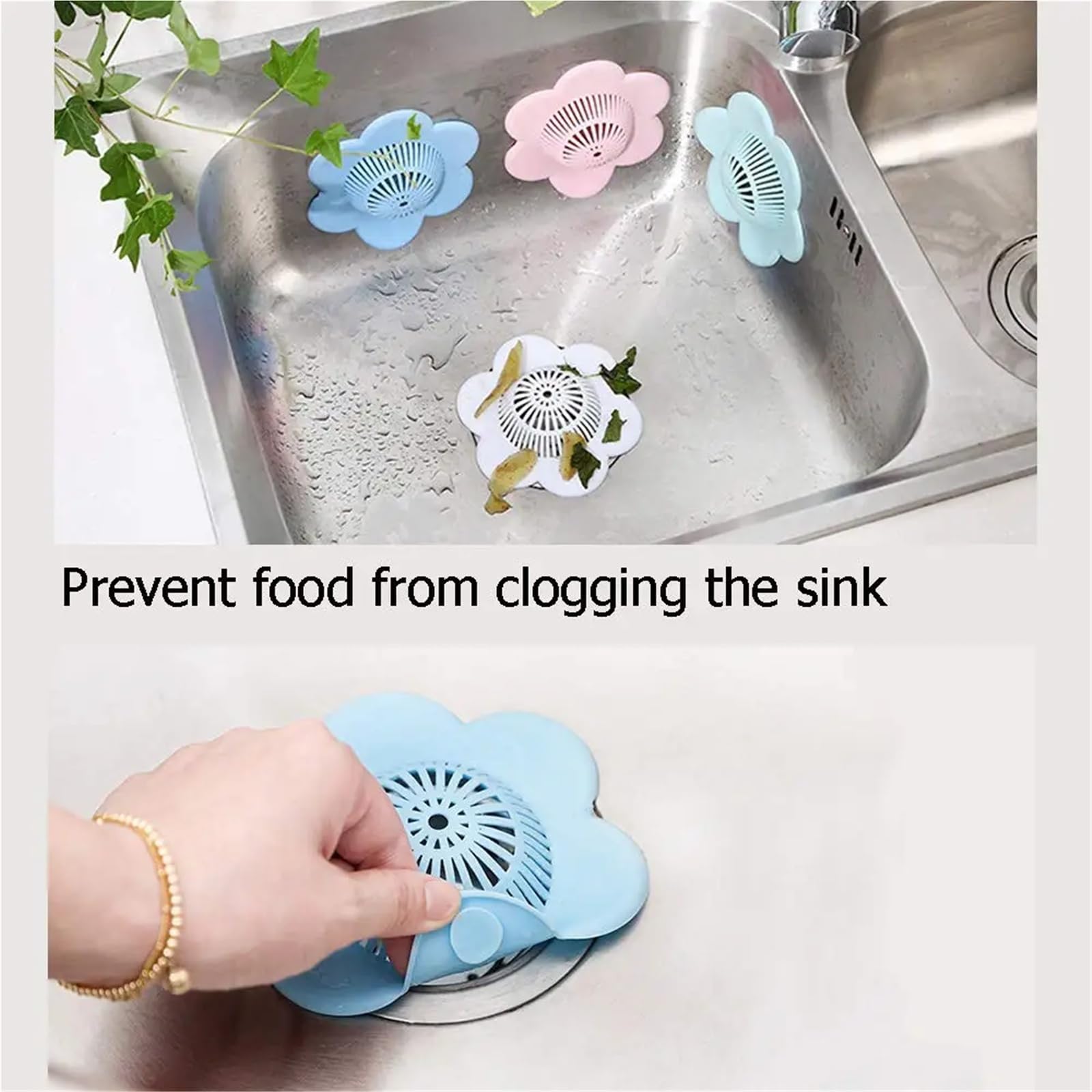 Recogedor de Pelo con tapón succión for desagüe Ducha, Herramientas prácticas, Apto for baño, bañera y Cocina para Fregadero Cocina BañO(4Pcs)
