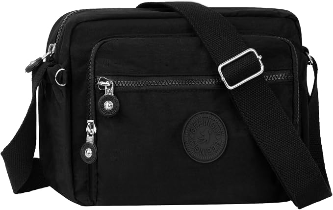 Borsa A Tracolla Donna In Nylon Impermeabile – Leggera, Multi-tasca, 24.9x9.9x26.9 Cm – Per Viaggi, Lavoro E Uso Quotidiano