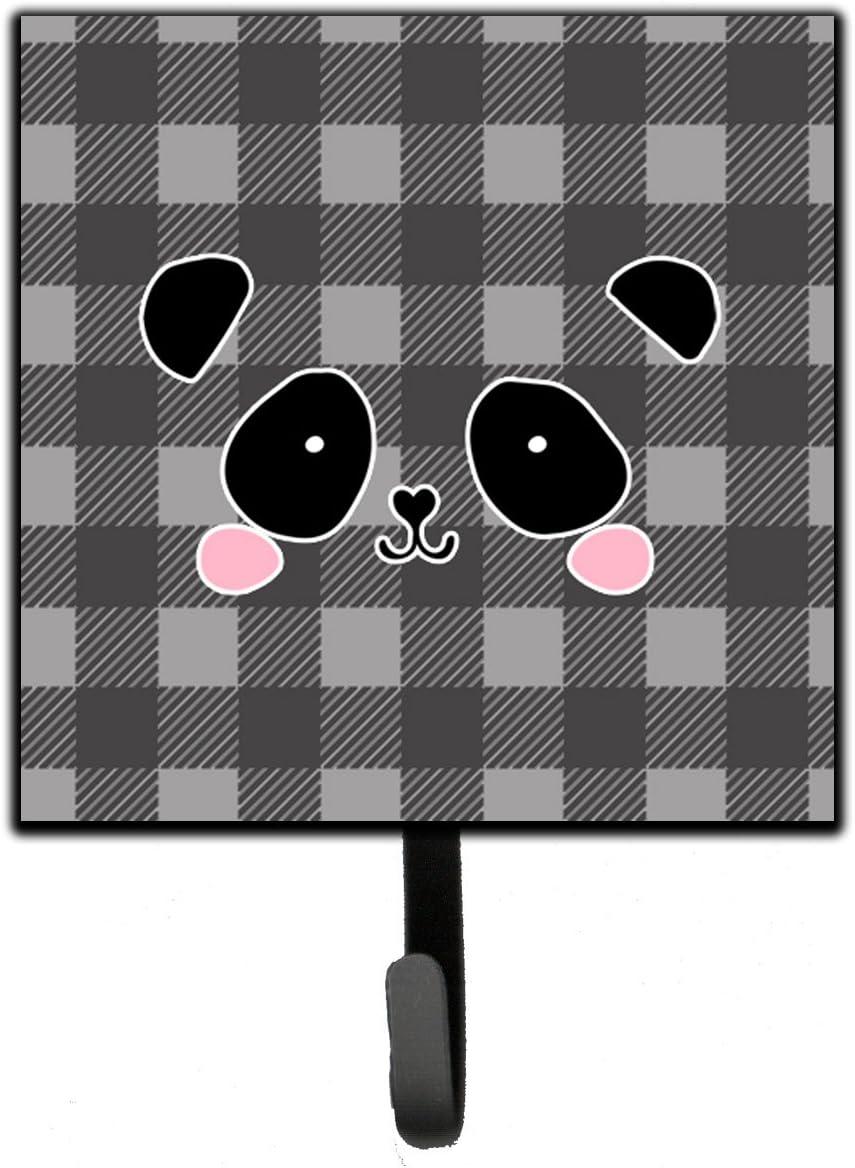 Caroline's Treasures BB7036SH4 Panda Bear Face Leash or Key Holder, Wall Hooks, Key Hooks Holder, Coat Rack Wall Mount, Coat Hooks, Hooks for Hanging Keys, Towels, Aprons, Leashes,