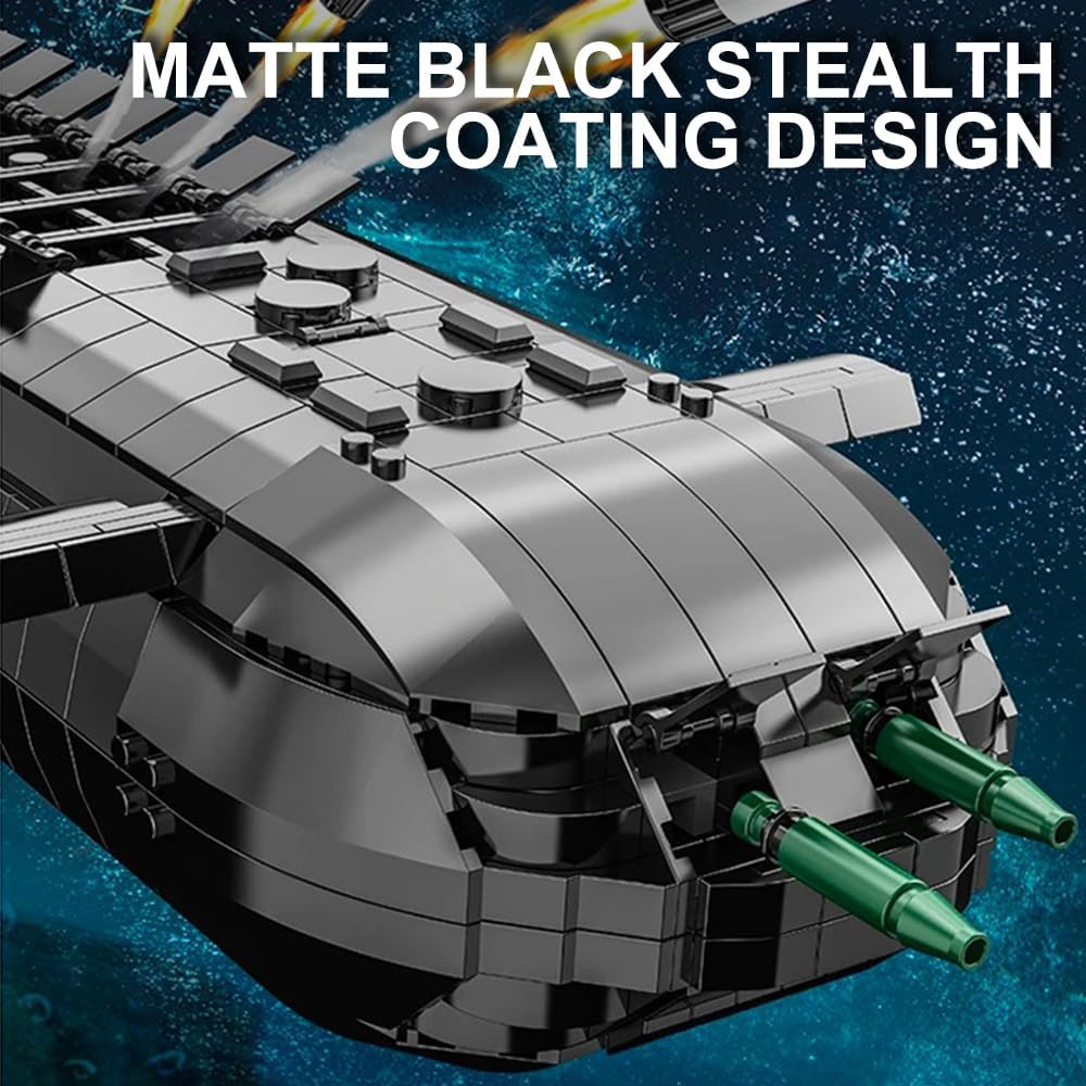941 Nuclear Submarine Military Series Battleship Building Kit, 4474 Pieces - The World's Largest Nuclear Submarine, Toy Gift Ship Building Block Set for Adult Collection