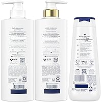 Vista 2 de Dove Daily Moisture Shampoo & Conditioner Set with Deep Moisture Body Wash – Deep Hydration for Revitalizing Dry Hair and Skin (3-Piece Set)