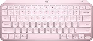 Teclado sem fio Logitech MX Keys Mini com Iluminação Inteligente, Conexão USB ou Bluetooth Easy-Switch para até 3 dispositivos e Bateria Recarregável - Rosa