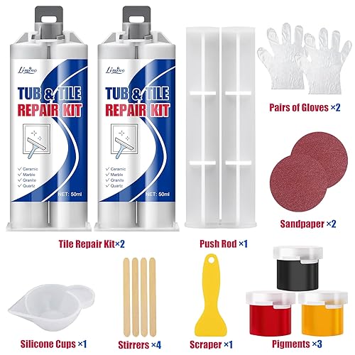 Miniatura 2 de Kit de reparación de azulejos, kit de reparación de porcelana para reparar arañazos, astillas, abolladuras, agujeros en la bañera y la bandeja de