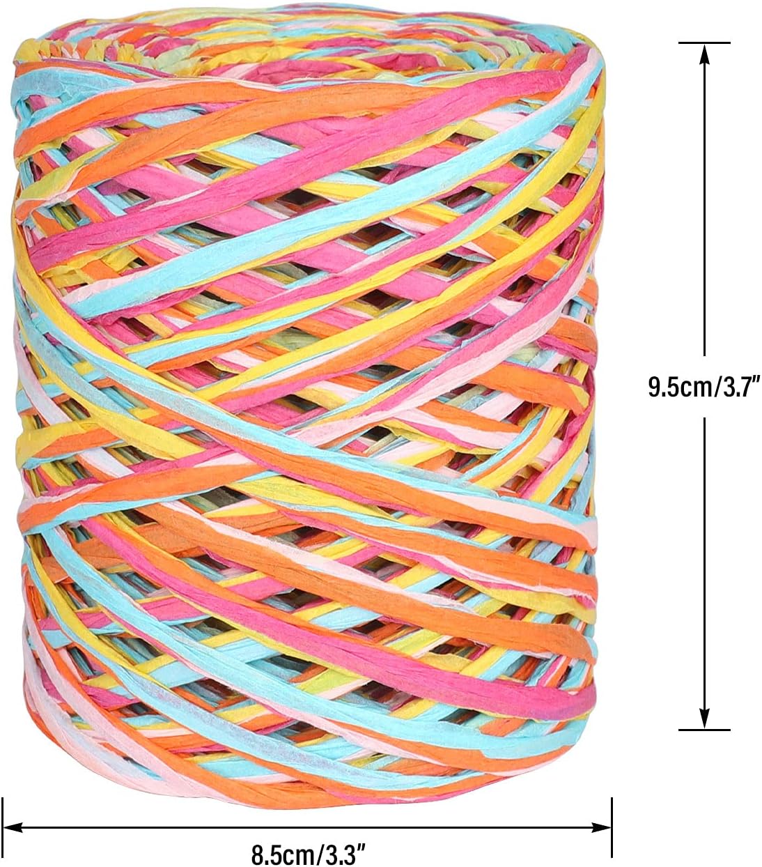 G2PLUS Colored 262 Feet Raffia Paper Ribbon, 6 Colored Packing Paper String image 2