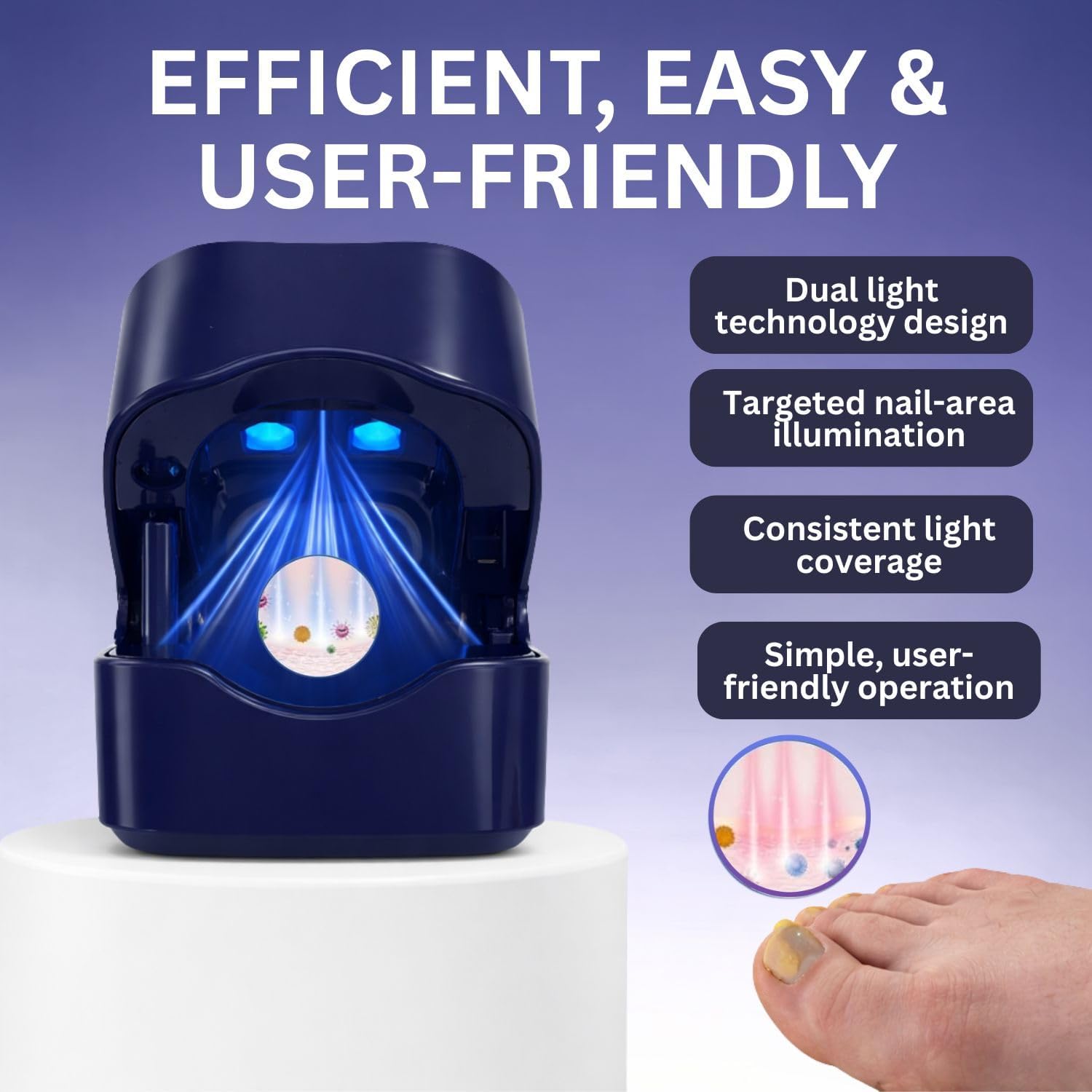 Portable Mini USB Nail Hygiene Care Device with UV Lamp and Digital Display, Lightweight Plastic Design for Personal Nail Care