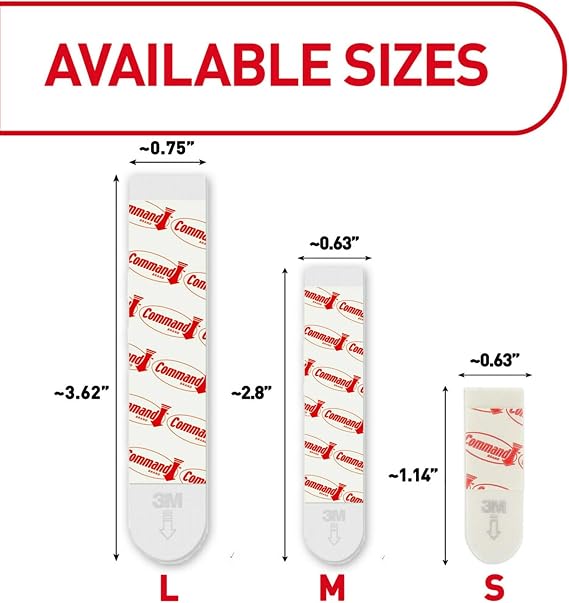 COMMAND STRIPS, LARGE (6 STRIPS) 17023P By 3M
