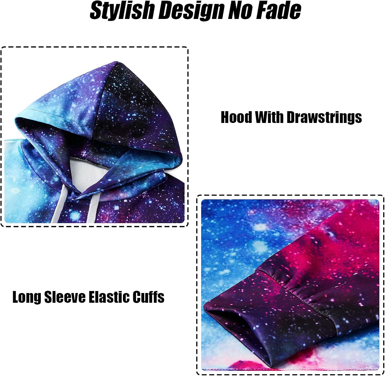 UNIFACO Unisex 3D Printed Hoodies Novelty Cool Galaxy Milk Pullover Hooded Sweatshirt Hoody M-XXL : Clothing, Shoes & Jewelry