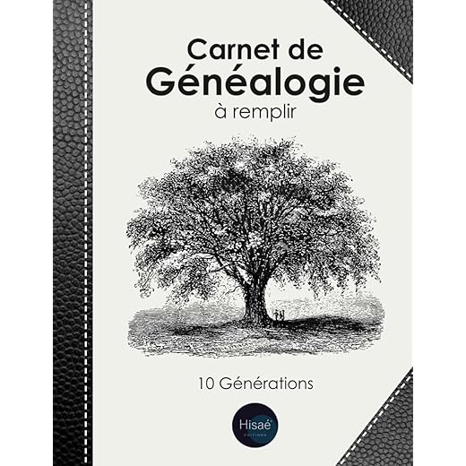 Carnet de Généalogie à remplir: v1-6 Livre complet pour toutes vos recherches | Arbre Généalogique 10 générations | 187 pages | format Large | arbre vintage