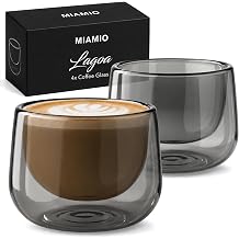 MIAMIO - Coffee Glasses/Double-Walled Glasses Set 2x6 oz - Lagoa Grey