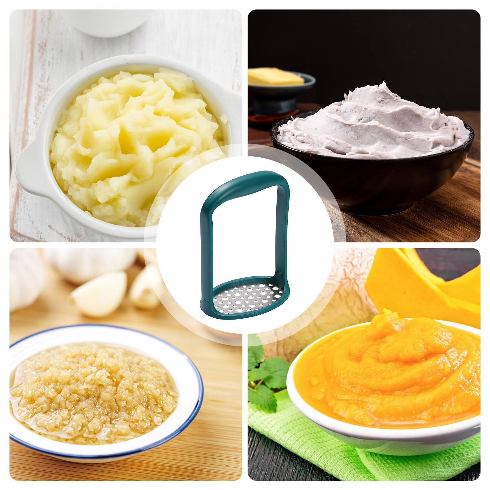 Kartoffelpresse Edelstahl Rutschfester Griff Zerkleinerer | Kartoffelstampfer Werkzeug für Avocado, Banane, Haushalt, Küche, Restaurant, Wohnung, Mahlzeitenvorbereitung und Backen