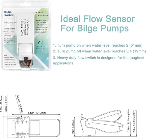 Miniatura 13 de Sanuke Bombas de sentina automáticas de 1100 GPH, bomba de agua de sentina marina de 12 V con interruptor de flotador, salida de 1-1/8 pulgadas