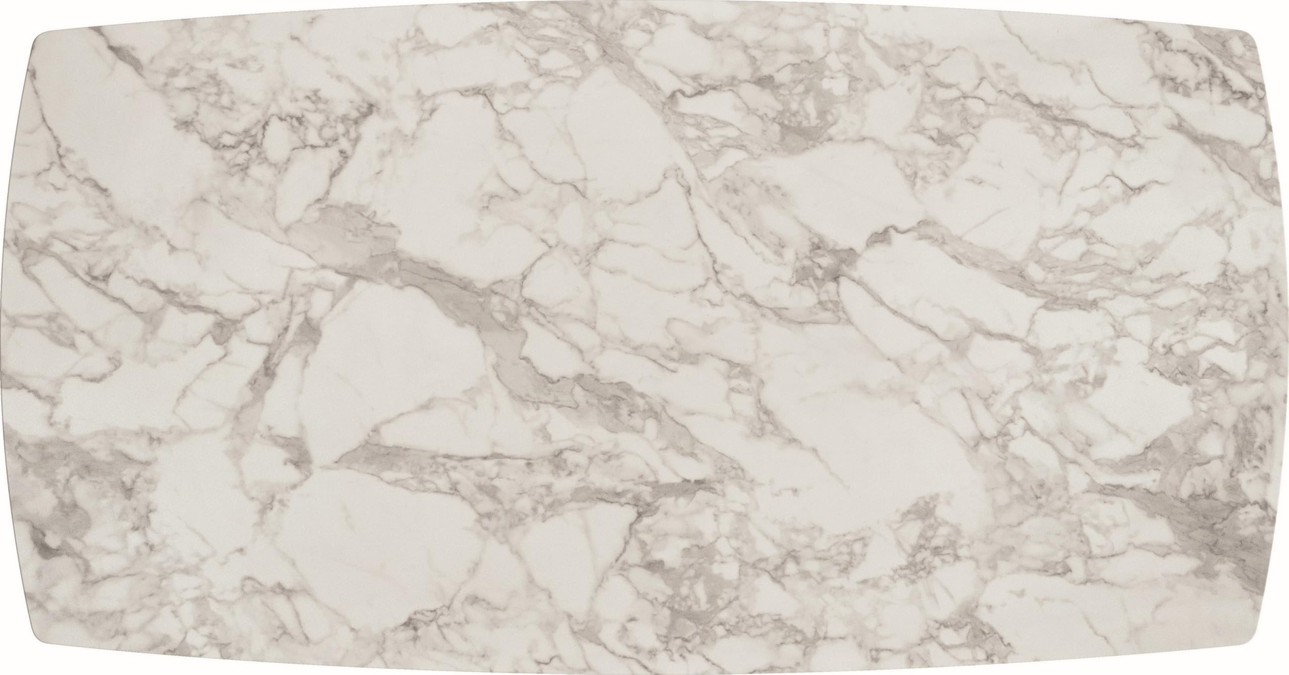 KONTE.DESIGN Tavolo FIGARI in vetroceramica bianco arabesco con gambe a X in metallo bronzo, allungabile 160x90 cm - 240x90 cm