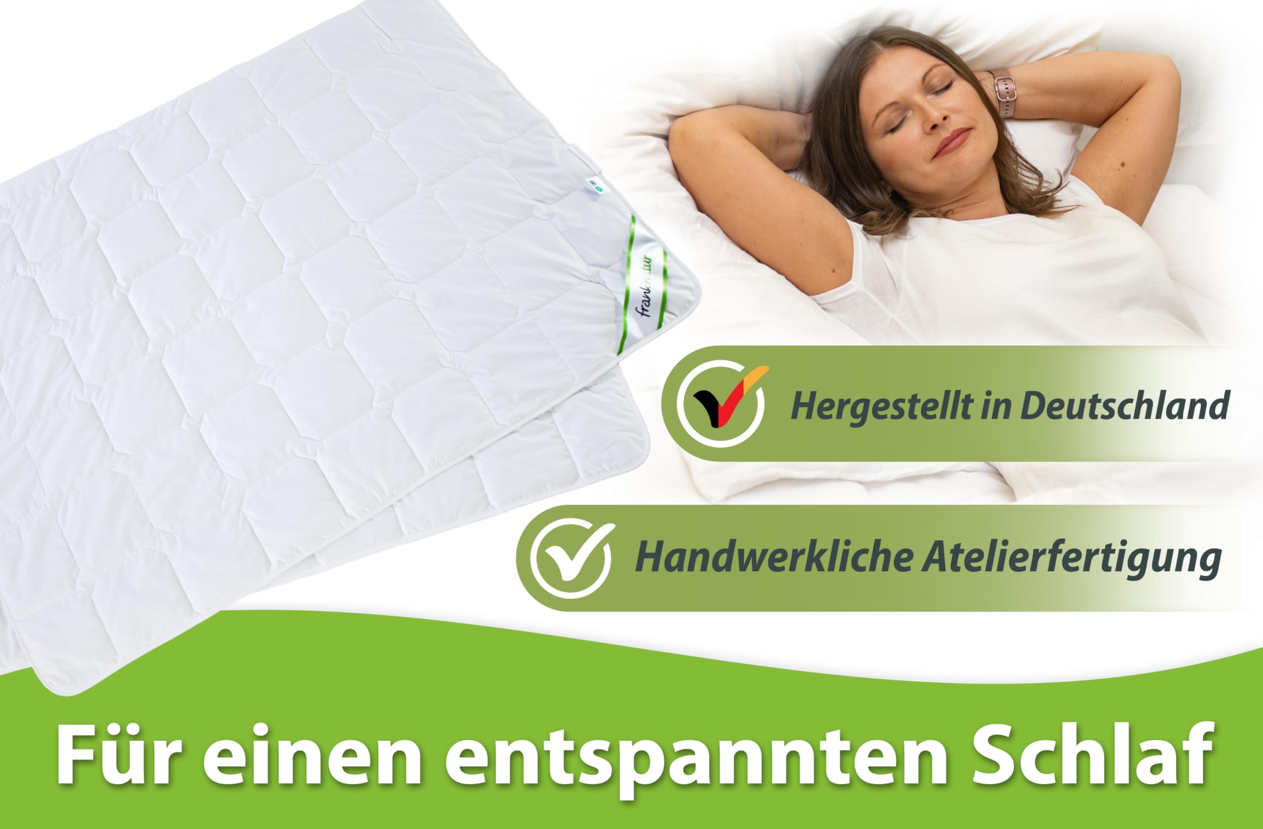 franknatur Lyocell Bettdecke 135x200 - Tencel Sommerdecke mit Baumwollbezug, leichte Sommerbettdecke, atmungsaktiv, waschbar, Oeko-TEX