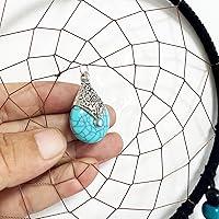 Vista 4 de Atrapasueños para adultos, decoración de habitación azul y negro atrapasueños para dormitorio, decoración de pared colgante hecho a mano, regalos