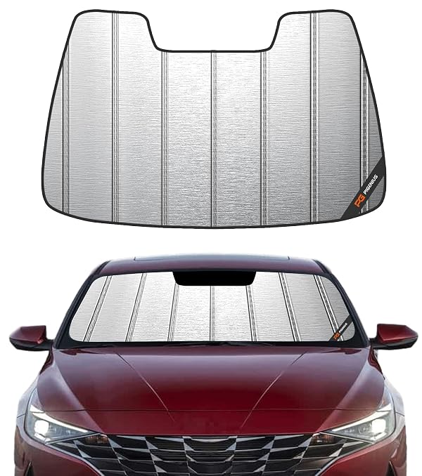 Pigenius Windshield Sun Shade for Hyundai Elantra 2021-2026 Elantra N 2023-2025, Metallic Silver Finish by Pigenius - Used condition - US$53.60